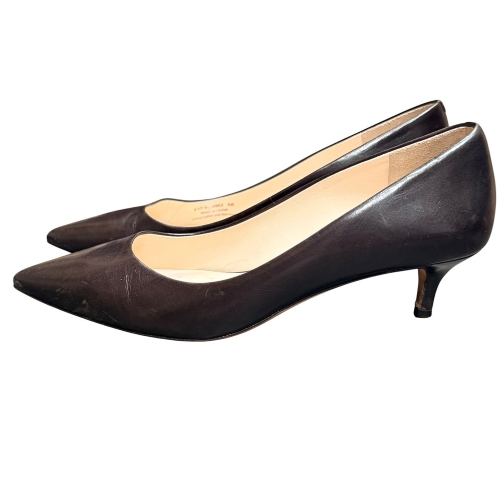 Cole Haan Pumps Women 6B Black Leather Pointed Toe Kitten Heel Professional Chic - Picture 4 of 9